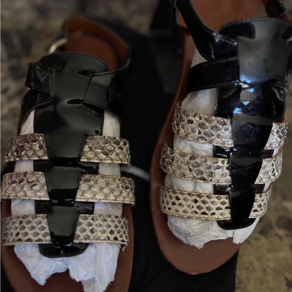 Dolce & Gabbana Sandals, Black Fabric Pouch (Original)
